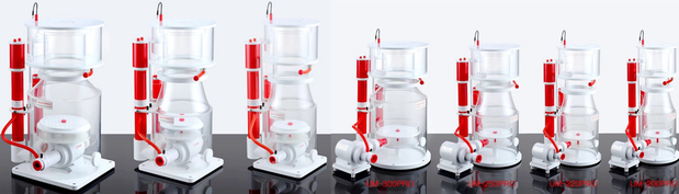 Aquarium skimmer size guide showing SeaTorch Ultra Marine models for different tank volumes