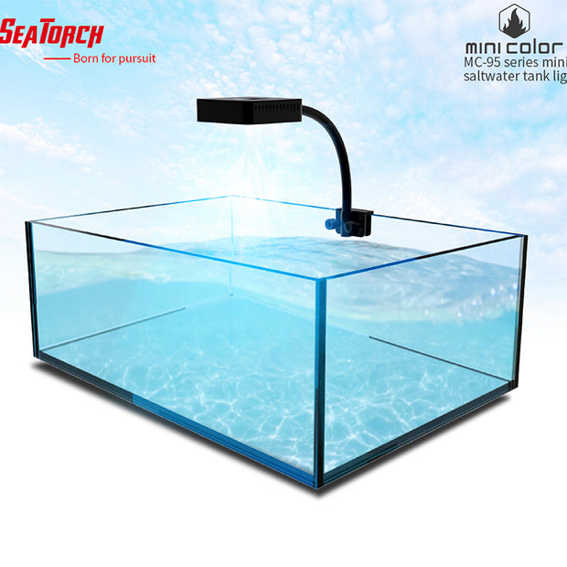 Seatorch MC95 Blue, nano reef LED light, mini aquarium LED light, pico reef lighting, reef tank LED light, coral aquarium light, nano marine aquarium lighting, compact reef LED, Seatorch Mini Color, aquarium gooseneck light, nano coral lighting, MC95 LED aquarium light