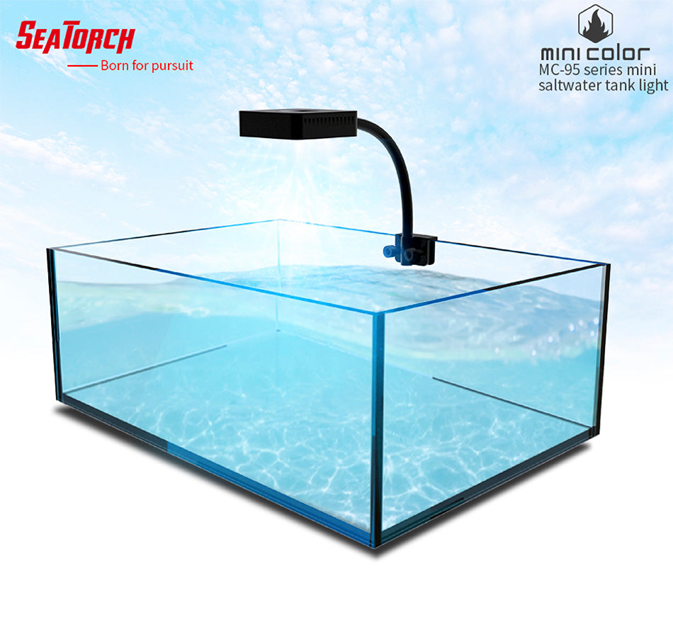 Seatorch MC95 White, refugium LED light, aquarium plant light, soft coral LED light, macro algae grow light, nano aquarium lighting, planted tank LED light, refugium aquarium light, marine sump light, compact aquarium LED, Seatorch Mini Color MC95 White