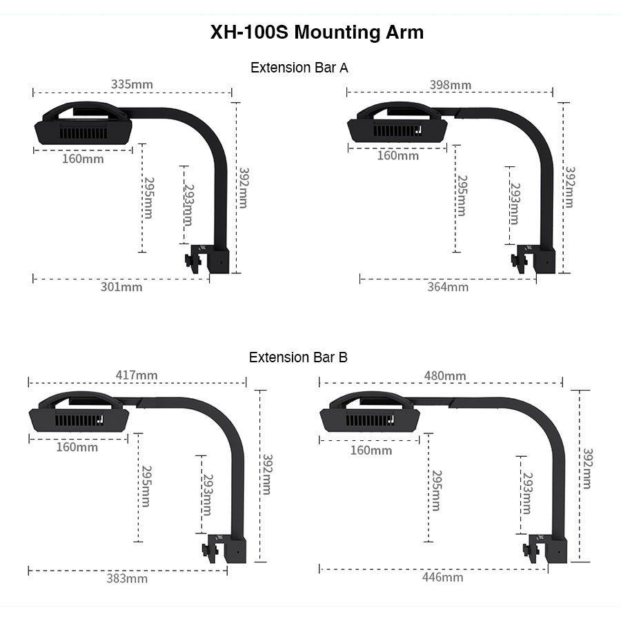 aquarium light mounting arm, reef tank light bracket, LM25 Pro mounting system, aquarium LED light holder, rimless tank light mount, marine aquarium lighting accessory, Seatorch mounting arm, reef aquarium light support