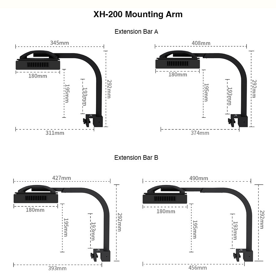 aquarium light mounting arm, reef tank light bracket, LM25 Pro mounting system, aquarium LED light holder, rimless tank light mount, marine aquarium lighting accessory, Seatorch mounting arm, reef aquarium light support